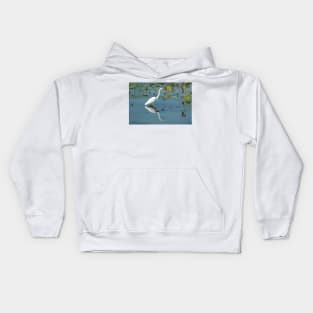 Egret hunting Kids Hoodie